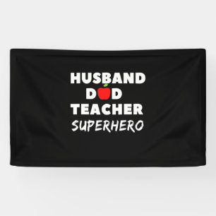 Vaderdag Super Husband Dad Teacher Spandoek