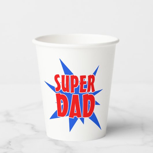 Vaderdag Super Pap T-shirt Papieren Bekers (Voorkant)