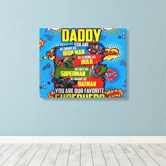 Vaderdag - Superdad Canvas Afdruk (Insitu (Houten vloer))