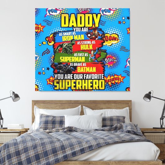 Vaderdag - Superdad Canvas Afdruk (Insitu (Slaapkamer))