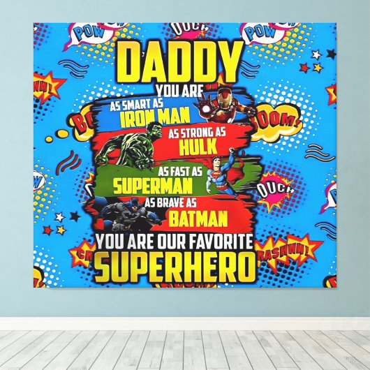 Vaderdag - Superdad Canvas Afdruk (Insitu (Houten vloer))