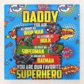 Vaderdag - Superdad Glazen Onderzetter (Voorkant)
