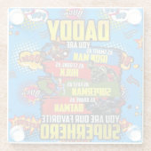 Vaderdag - Superdad Glazen Onderzetter (Achterkant)