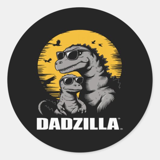 Vaderdag Surprise voor de ultieme Dino Dad Ronde Sticker (Voorkant)