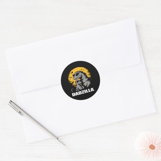 Vaderdag Surprise voor de ultieme Dino Dad Ronde Sticker (Envelop)