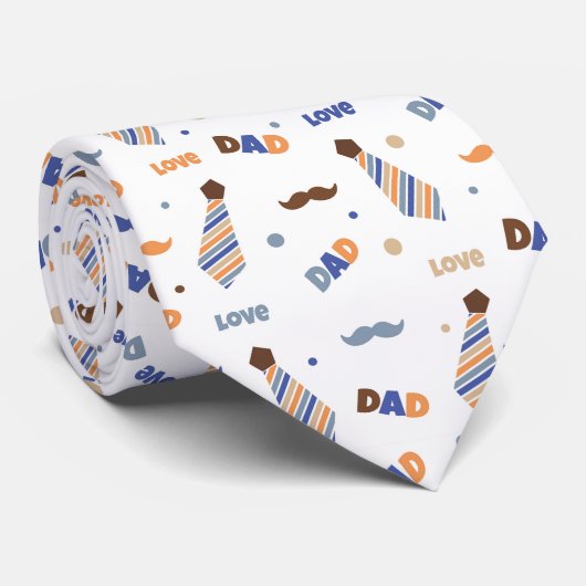 Vaderdag symbolen patroon stropdas (Opgerold)