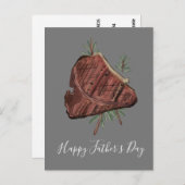 Vaderdag T Bone Steak Rosemary Sprigs Briefkaart (Voorkant / Achterkant)