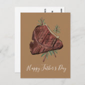 Vaderdag T Bone Steak Rosemary Sprigs Briefkaart (Voorkant / Achterkant)