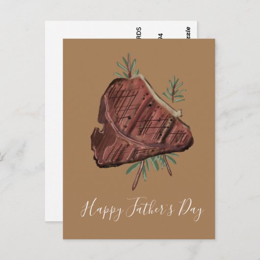 Vaderdag T Bone Steak Rosemary Sprigs Briefkaart (Voorkant / Achterkant)