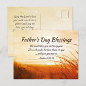 Vaderdag "The Lord Bless You" Bijbelversie Verse Briefkaart (Voorkant / Achterkant)