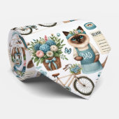 Vaderdag thema voor kattenliefhebbers stropdas (Opgerold)