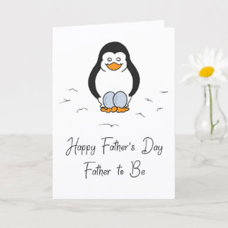 Vaderdag toekomstige vader van tweeling pinguïn & kaart
