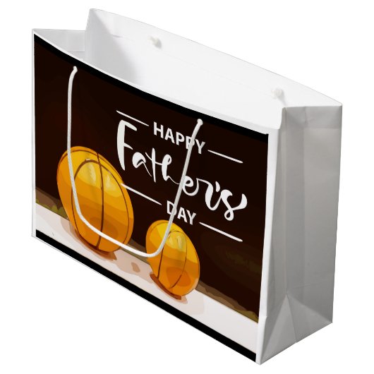 Vaderdag tot basketbal pa zwart groot cadeauzakje (Voorkant Gekanteld)