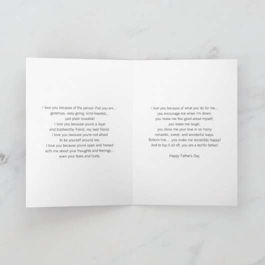 Vaderdag tot echtgenoot - Waarom hou ik van je? Kaart (Binnen)