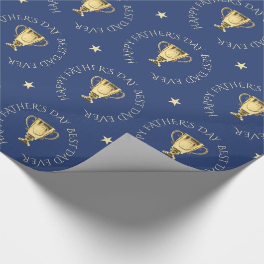 Vaderdag trofee aangepaste tekst marine cadeaupapier (Hoek)