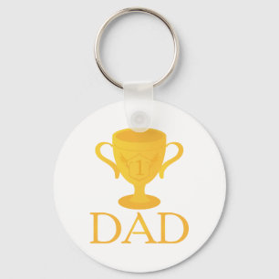 Vaderdag trofee voor nummer één pap cadeau sleutelhanger