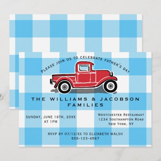 vaderdag  Truck Blue Buffalo Check Kaart (Voorkant / Achterkant)