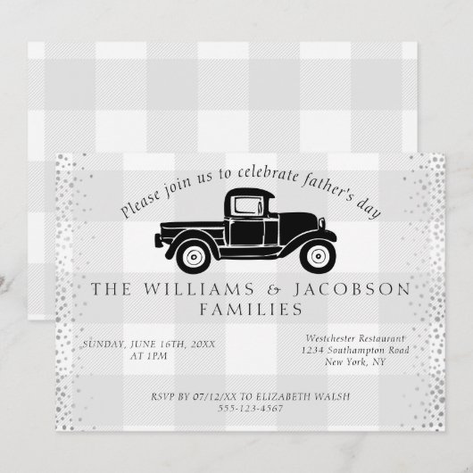 vaderdag  Truck Grey Buffalo Check Kaart (Voorkant / Achterkant)