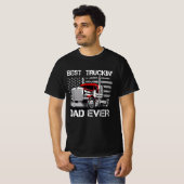 Vaderdag Trucker Dads Beste Truckin 'Dad Ooit T-shirt (Voorkant volledig)