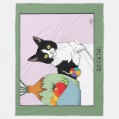 Vaderdag Tuxedo Cat Fleece Deken (Voorkant)