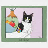 Vaderdag Tuxedo Cat Fleece Deken (Voorkant (Horizontaal))
