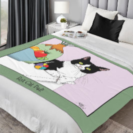 Vaderdag Tuxedo Cat Fleece Deken