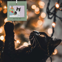 Vaderdag Tuxedo Cat Glas Ornament