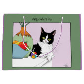 Vaderdag Tuxedo Cat Groot Cadeauzakje (Voorkant)