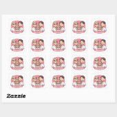 Vaderdag - Twee vaders en hun dochter Vierkante Sticker (Vel)
