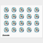 Vaderdag - Twee vaders en hun zoon Vierkante Sticker (Vel)