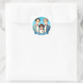 Vaderdag - Twee vaders en hun zoon Vierkante Sticker (Tas)