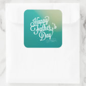 Vaderdag Typografie ontwerp in blauw groen Vierkante Sticker (Tas)