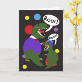 Vaderdag Tyranosaurus Rex dinosaurus personalisere Kaart (Gele Bloem)