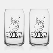 Vaderdag Uil Glas Set Gift Voor Opa (Voorkant)