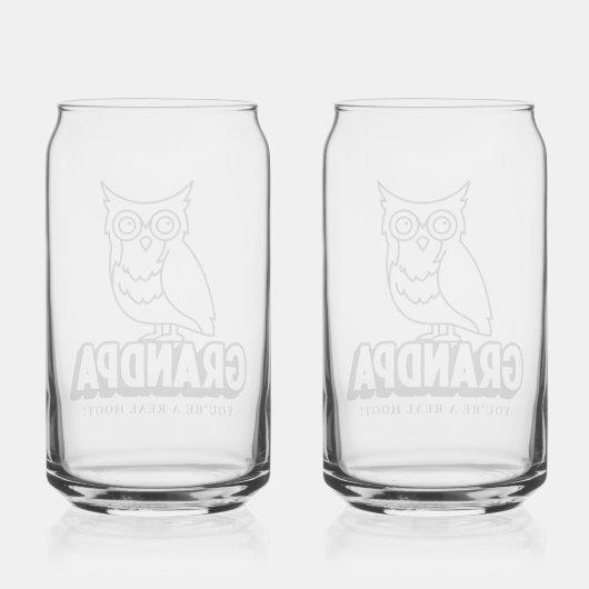 Vaderdag Uil Glas Set Gift Voor Opa (Achterkant)