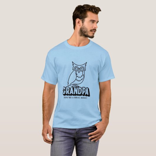 Vaderdag Uil T-shirt voor opa (Voorkant volledig)
