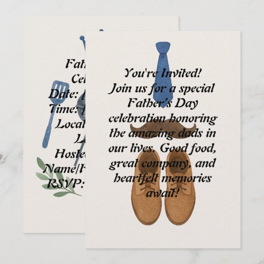 Vaderdag Uitnodiging Kaart (Voorkant / Achterkant)