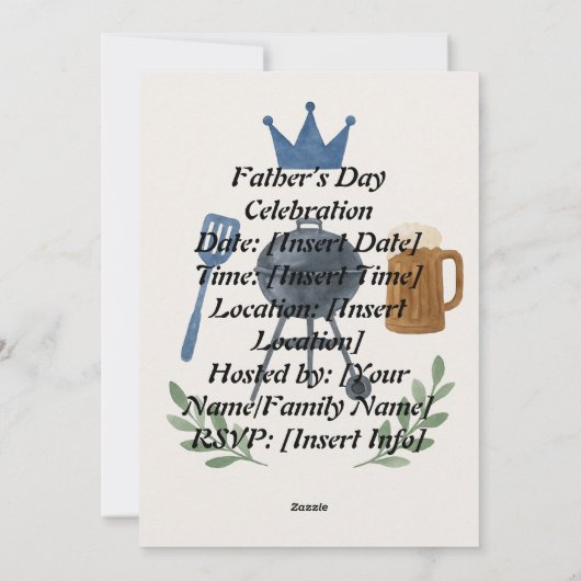 Vaderdag Uitnodiging Kaart (Achterkant)