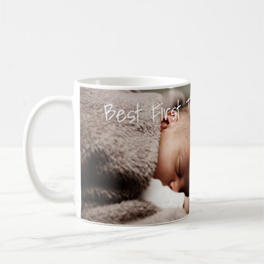 Vaderdag Uw foto is de beste eerste keer dat papa  Koffiemok (Links)