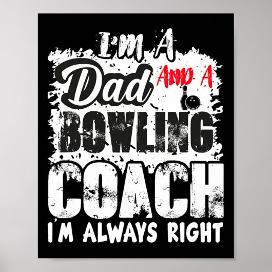 Vaderdag Vader Bowling Coach Beste coach Verjaarda Poster (Voorkant)