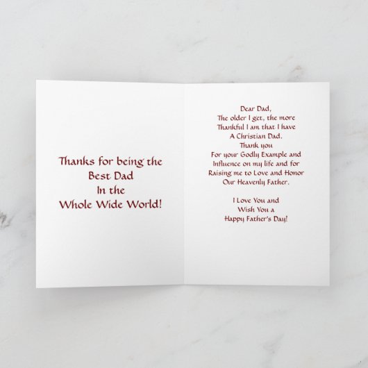 Vaderdag Vader Christelijke Kaart (Binnen)
