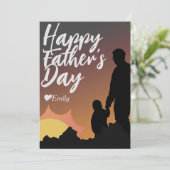 Vaderdag vader & dochter silhouet kerstkaart kaart (Staand voorkant)