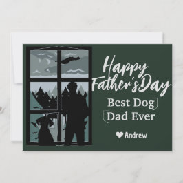 Vaderdag vader en dochter silhouet vakantiekaart kaart