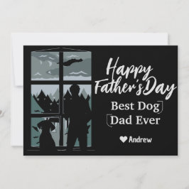 Vaderdag vader en dochter silhouet vakantiekaart kaart