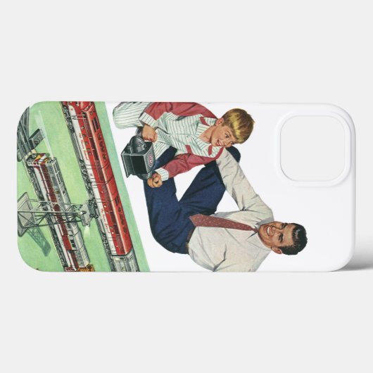Vaderdag, vader en zoon met treinen Case-Mate iPhone Case (Achterkant (horizontaal))