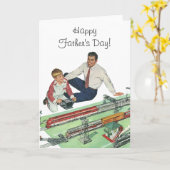 Vaderdag, vader en zoon met treinen Kaart (Gele Bloem)