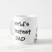 Vaderdag, vader en zoon met treinen Koffiemok (Voorkant links)