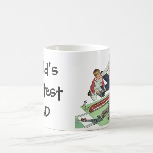 Vaderdag, vader en zoon met treinen Koffiemok (Center)