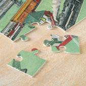 Vaderdag, vader en zoon met treinen Legpuzzel (Zijkant)