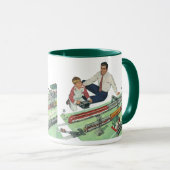 Vaderdag, vader en zoon met treinen Mok (Voorkant rechts)